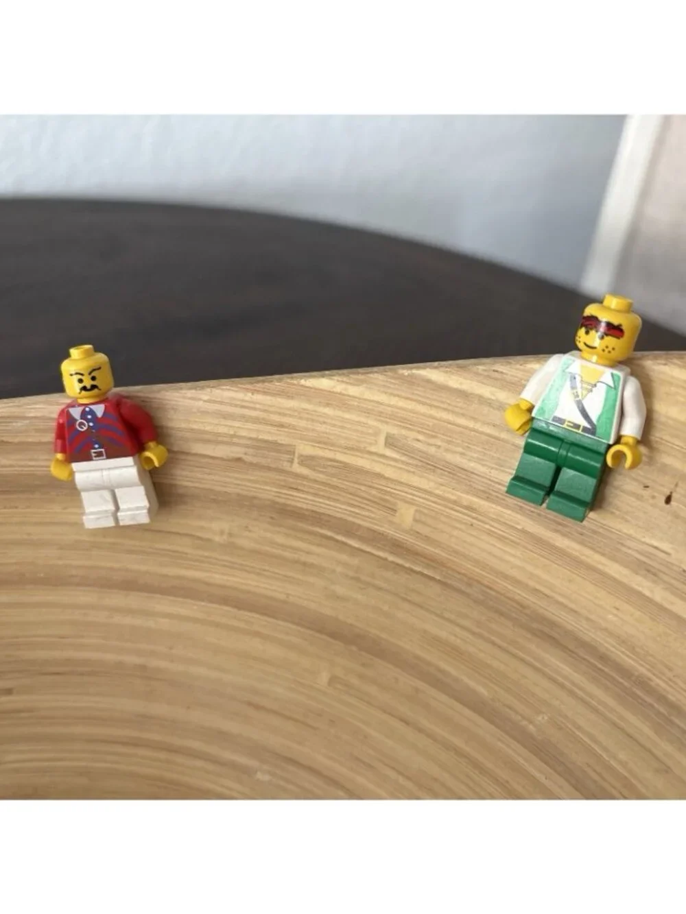 Core 15” x 12” Bamboo Kids Lego Party Serving Bowl w/8 Lego Men-Very Unique!